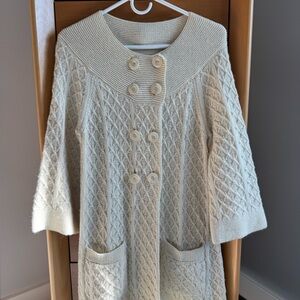 Chic Cream Double-Breasted Women's Cardigan